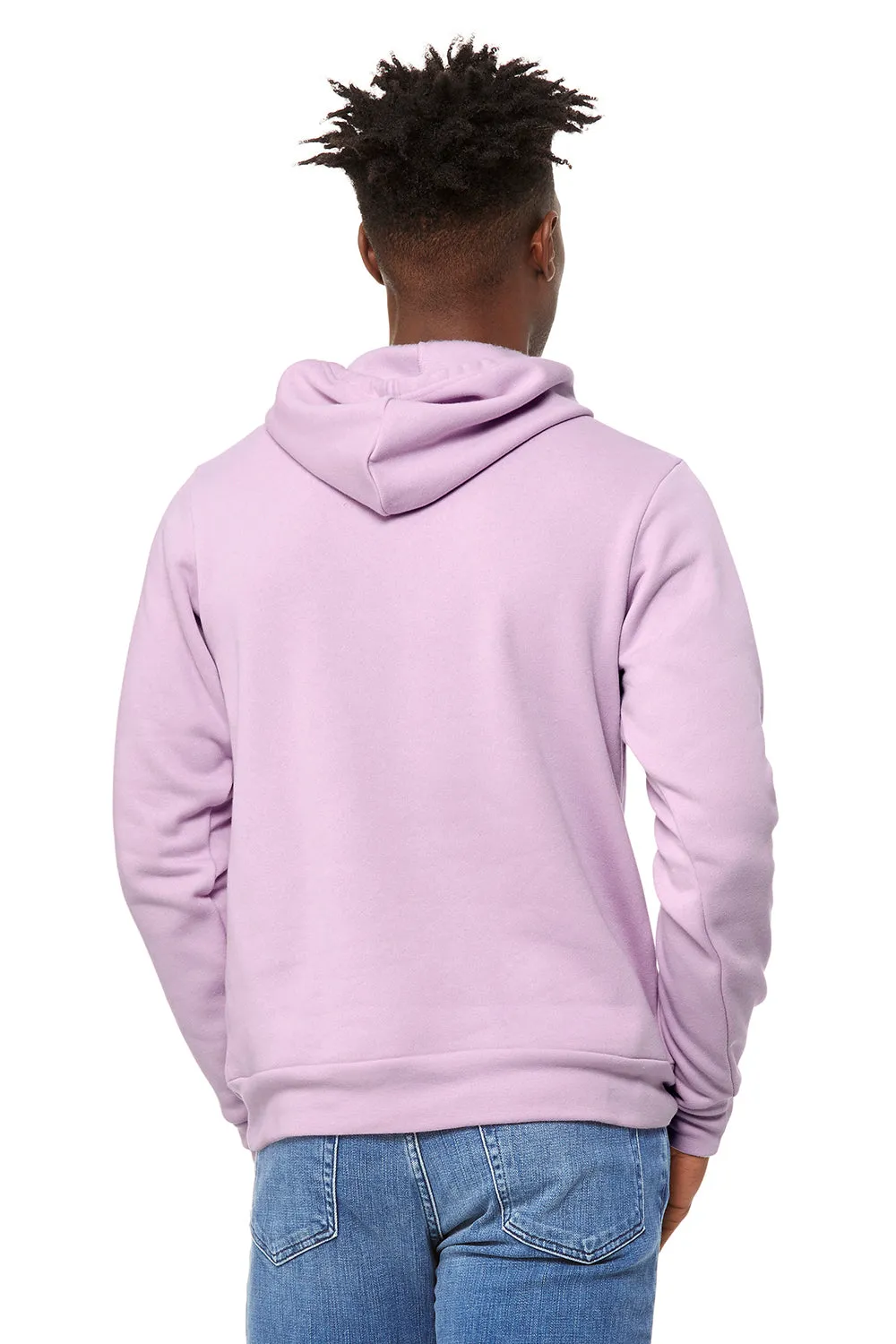 Bella   Canvas Mens Sponge Fleece Hooded Sweatshirt Hoodie w/ Pouch Pocket - Lilac Purple