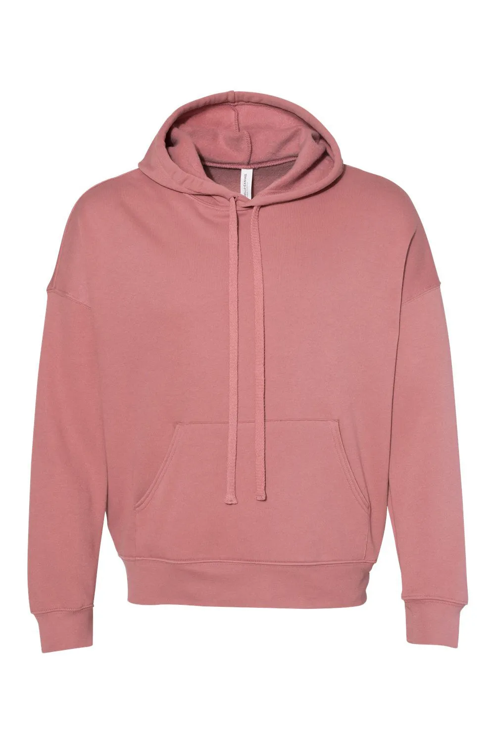 Bella   Canvas Mens Sponge Fleece Hooded Sweatshirt Hoodie w/ Pouch Pocket - Mauve