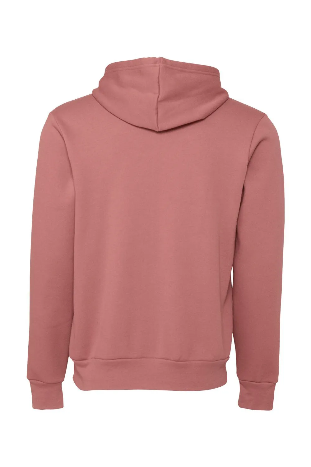 Bella   Canvas Mens Sponge Fleece Hooded Sweatshirt Hoodie w/ Pouch Pocket - Mauve