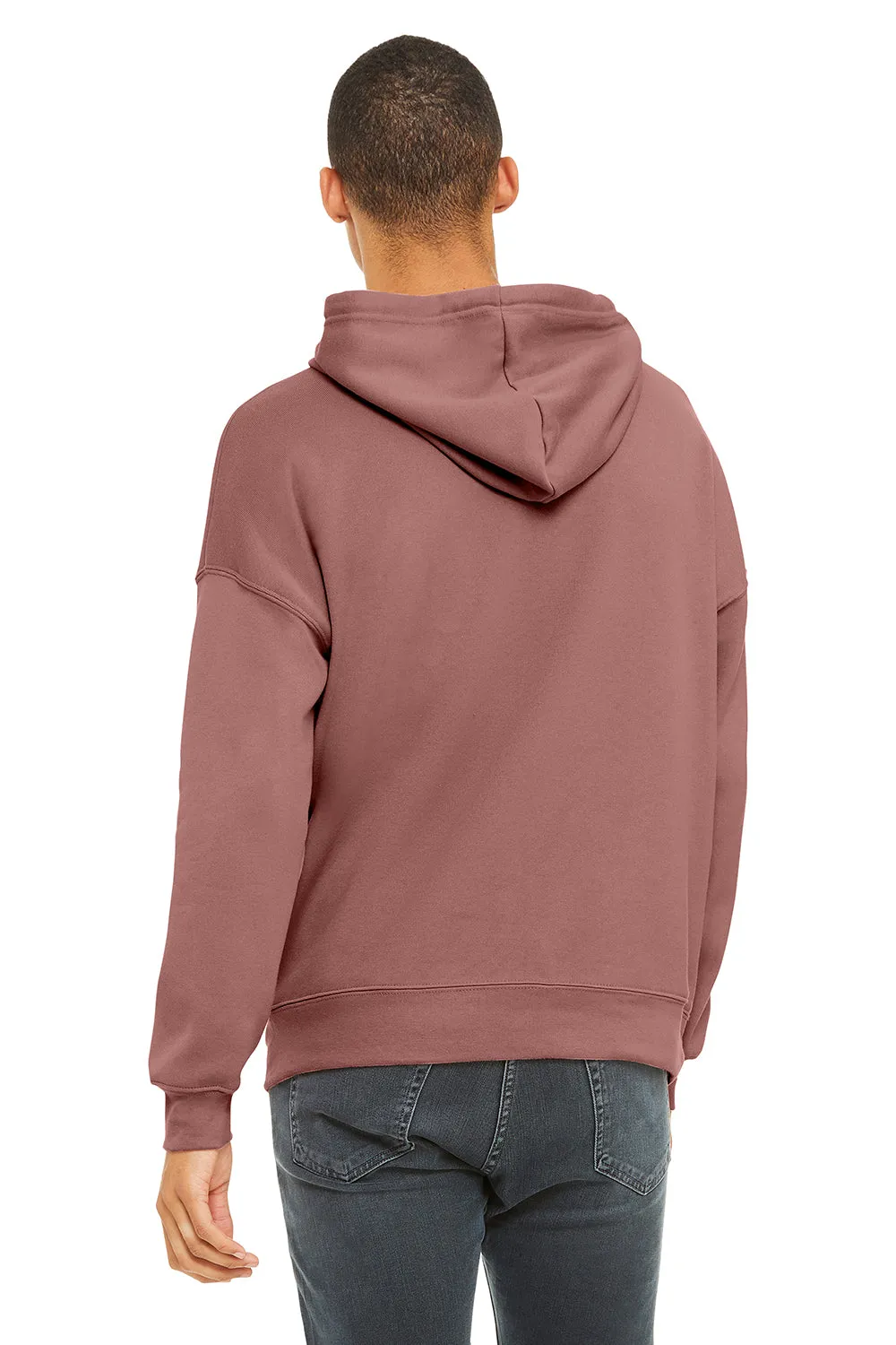 Bella   Canvas Mens Sponge Fleece Hooded Sweatshirt Hoodie w/ Pouch Pocket - Mauve