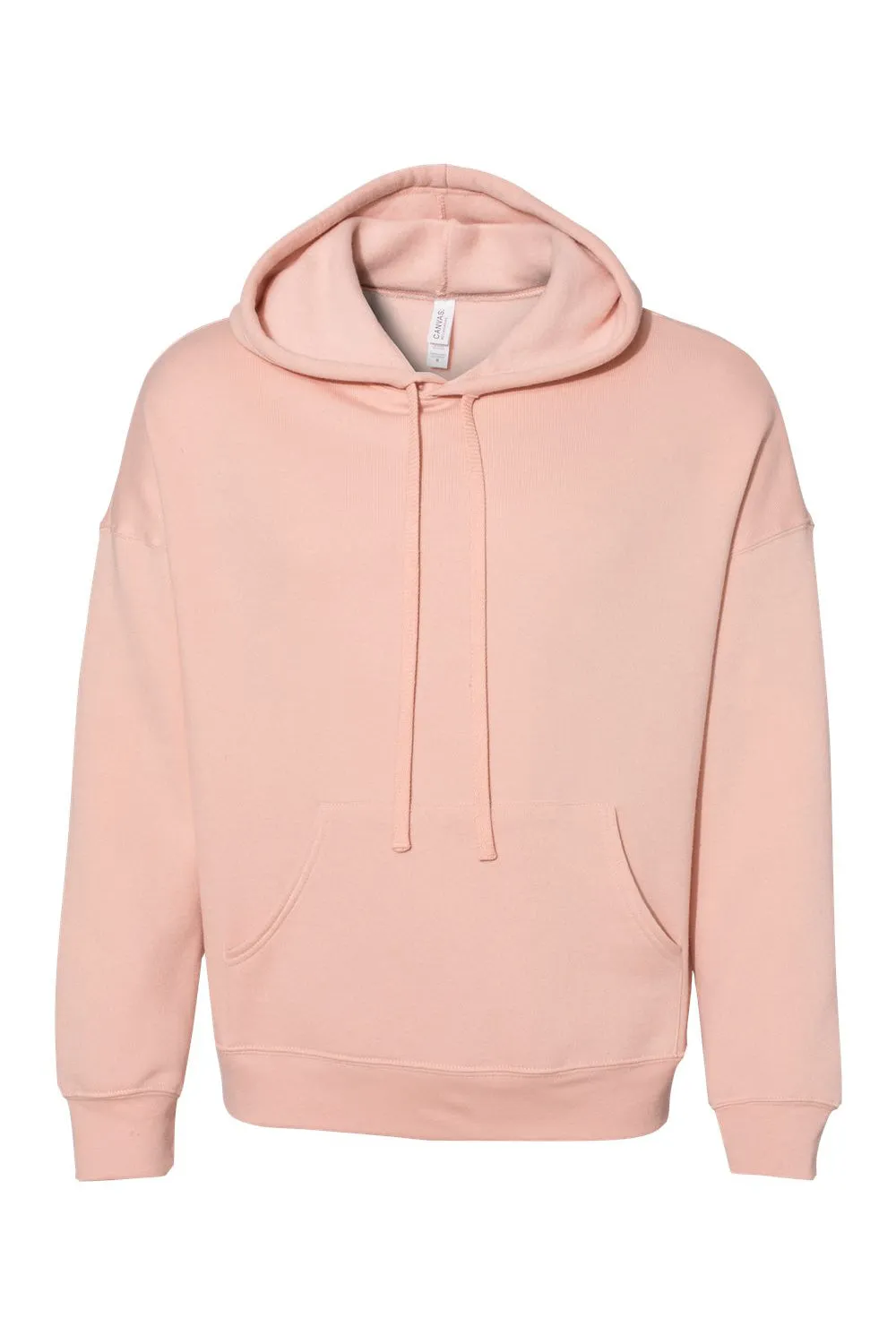 Bella   Canvas Mens Sponge Fleece Hooded Sweatshirt Hoodie w/ Pouch Pocket - Peach