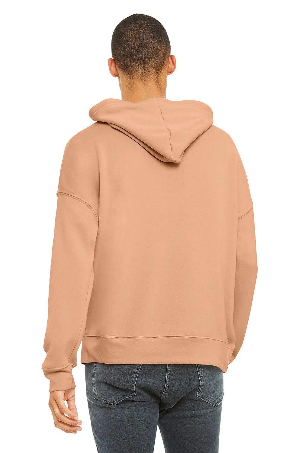 Bella   Canvas Mens Sponge Fleece Hooded Sweatshirt Hoodie w/ Pouch Pocket - Peach