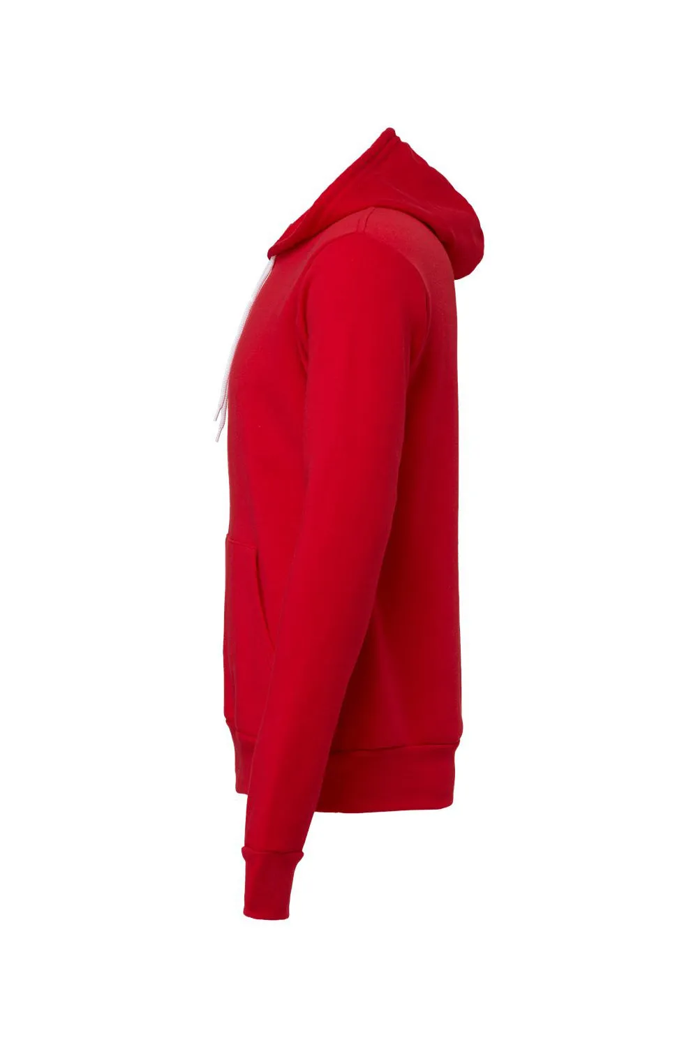 Bella   Canvas Mens Sponge Fleece Hooded Sweatshirt Hoodie w/ Pouch Pocket - Red