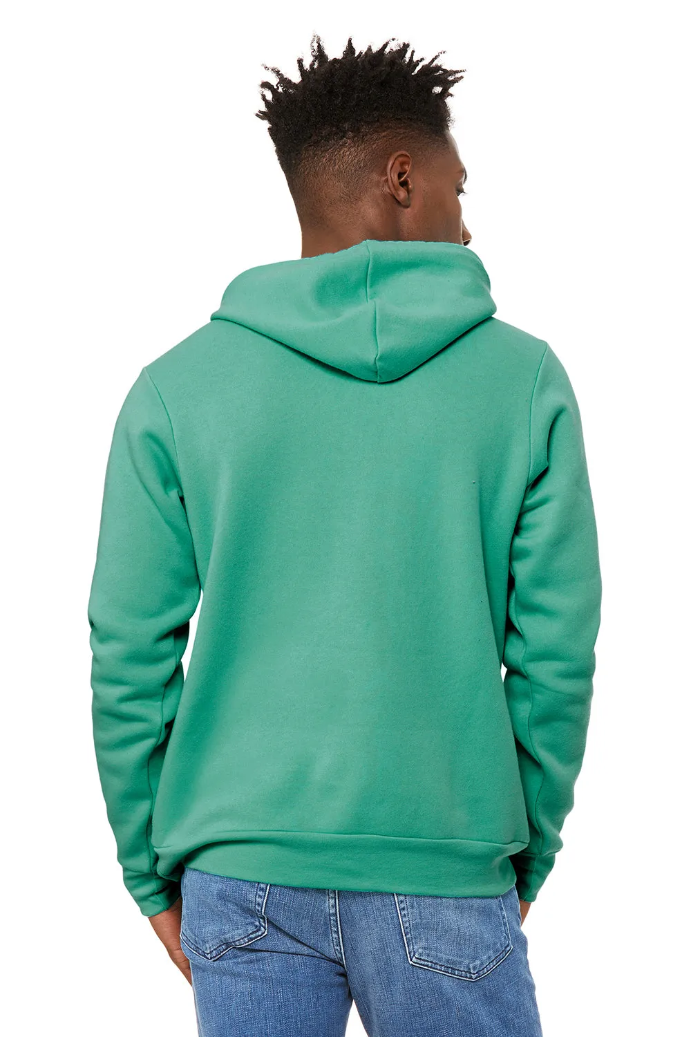 Bella   Canvas Mens Sponge Fleece Hooded Sweatshirt Hoodie w/ Pouch Pocket - Teal Green
