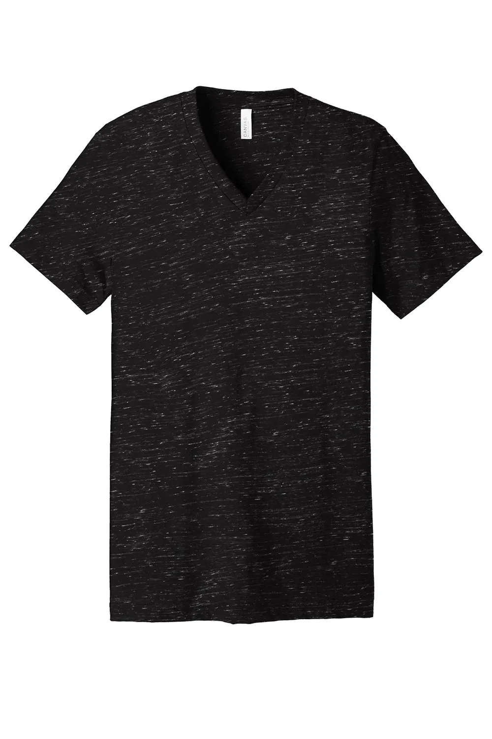 Bella   Canvas Mens Textured Jersey Short Sleeve V-Neck T-Shirt - Black Marble