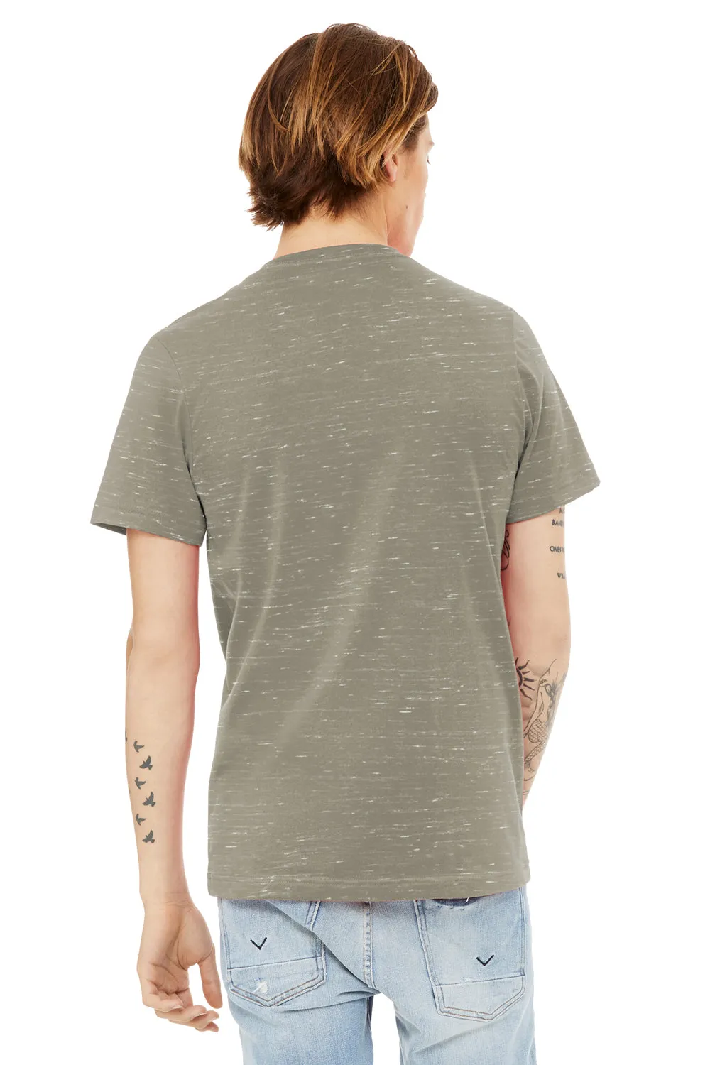 Bella   Canvas Mens Textured Jersey Short Sleeve V-Neck T-Shirt - Stone Marble