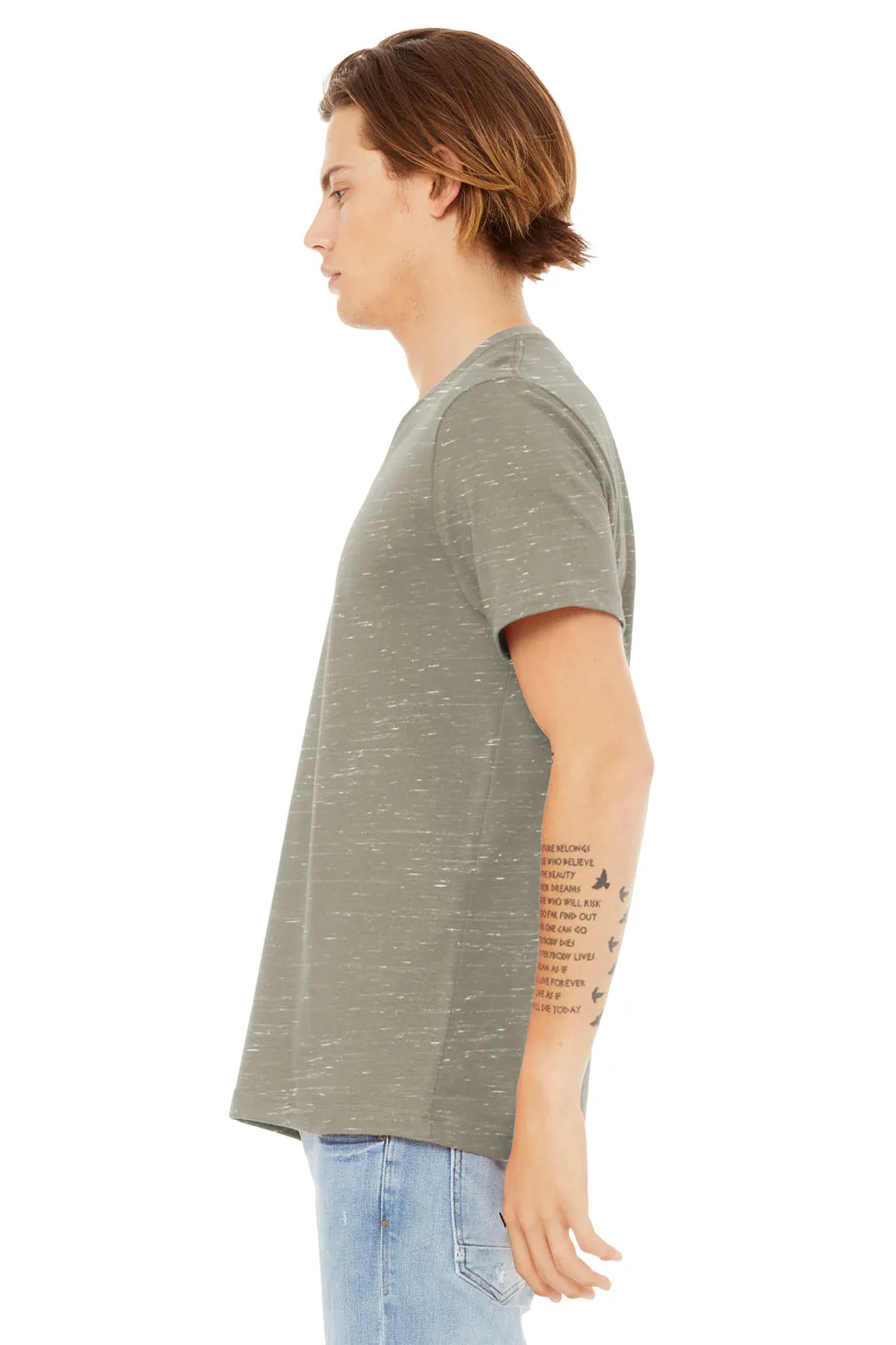Bella   Canvas Mens Textured Jersey Short Sleeve V-Neck T-Shirt - Stone Marble