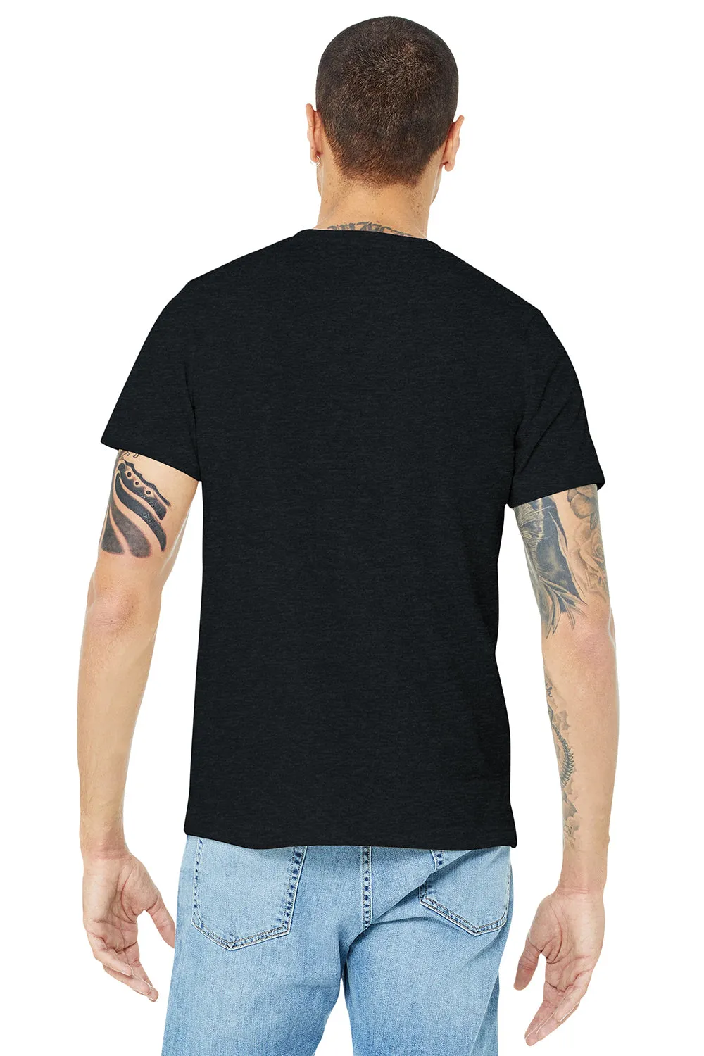 Bella   Canvas Mens USA Made Jersey Short Sleeve Crewneck T-Shirt - Heather Dark Grey
