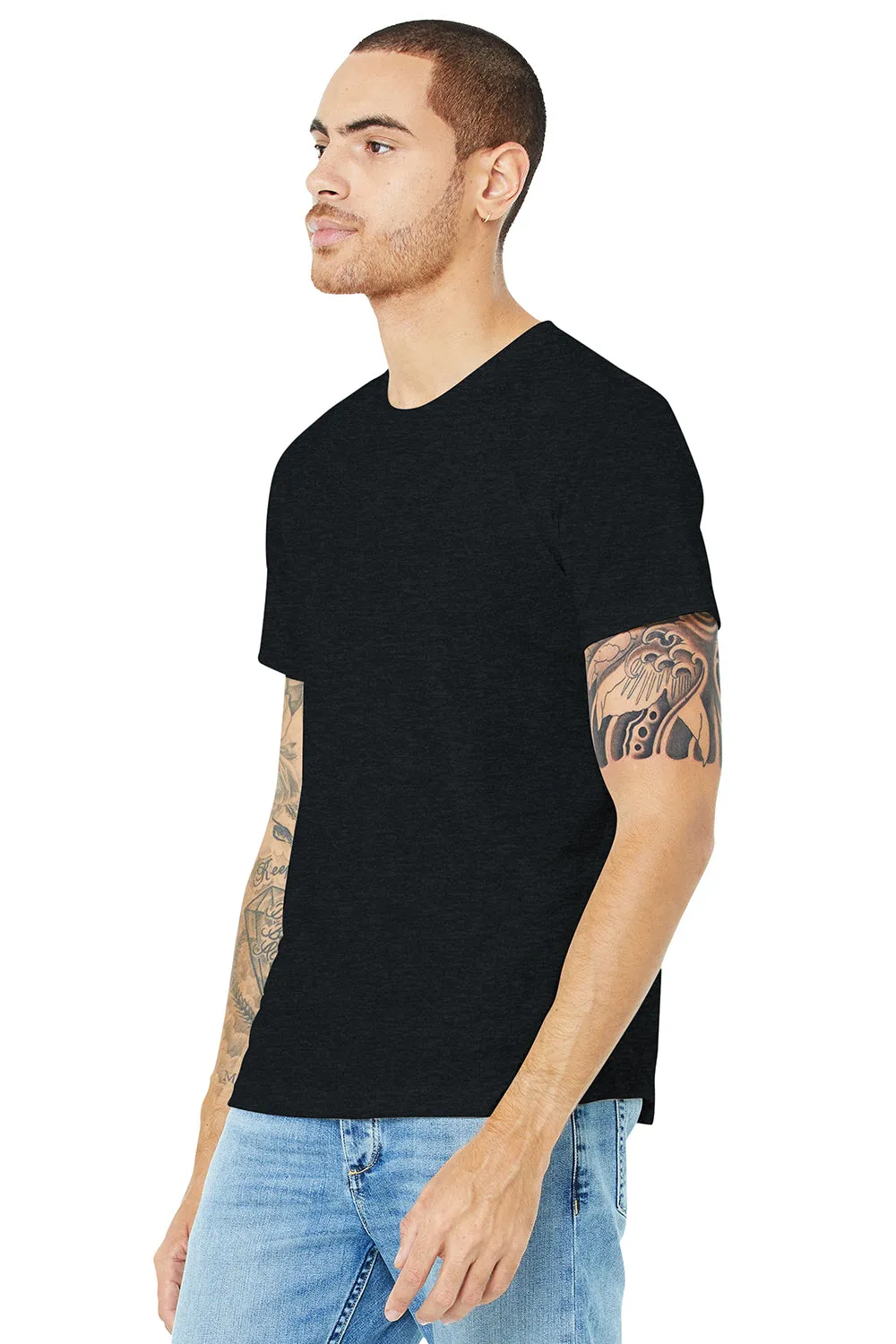 Bella   Canvas Mens USA Made Jersey Short Sleeve Crewneck T-Shirt - Heather Dark Grey