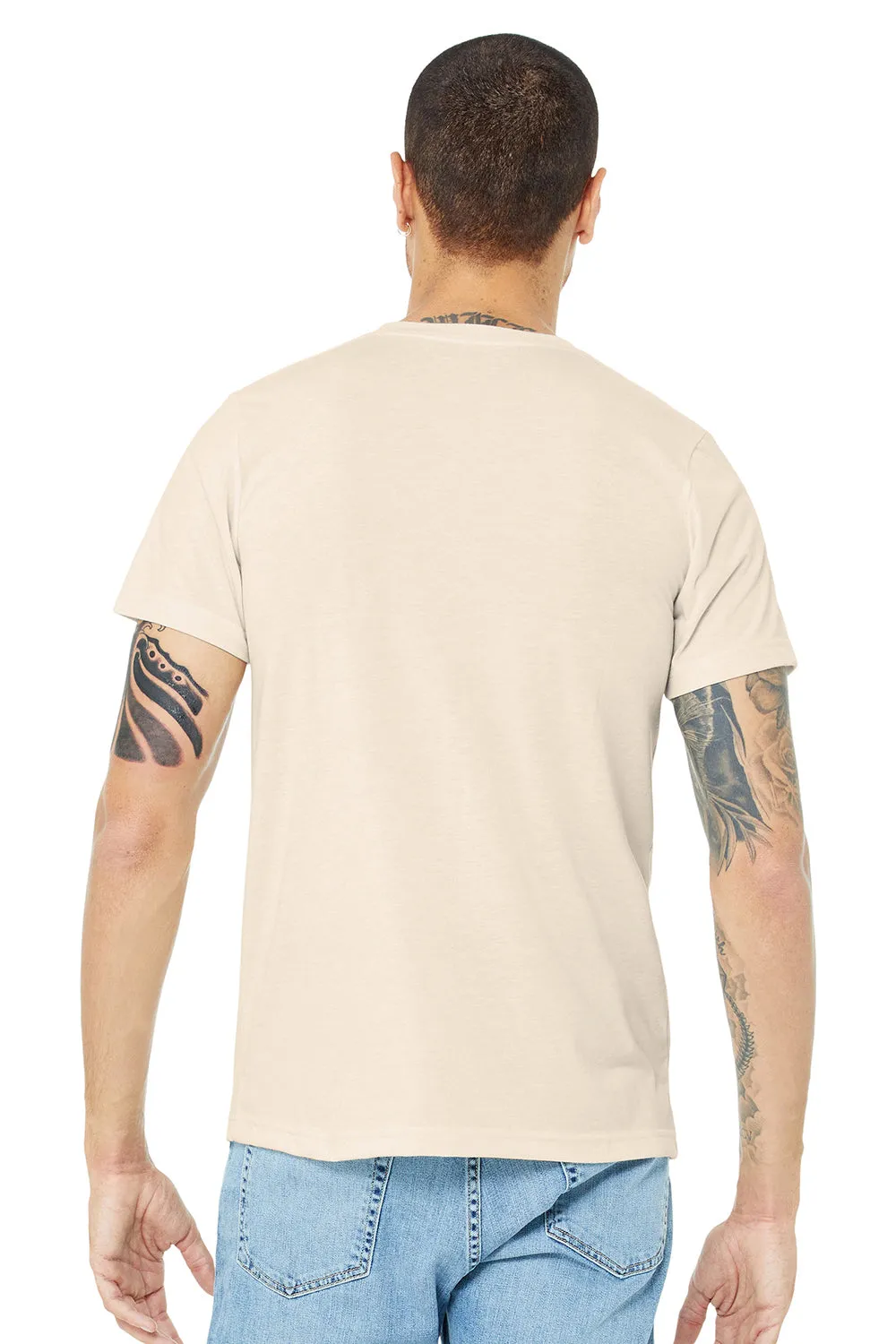 Bella   Canvas Mens USA Made Jersey Short Sleeve Crewneck T-Shirt - Natural - Closeout