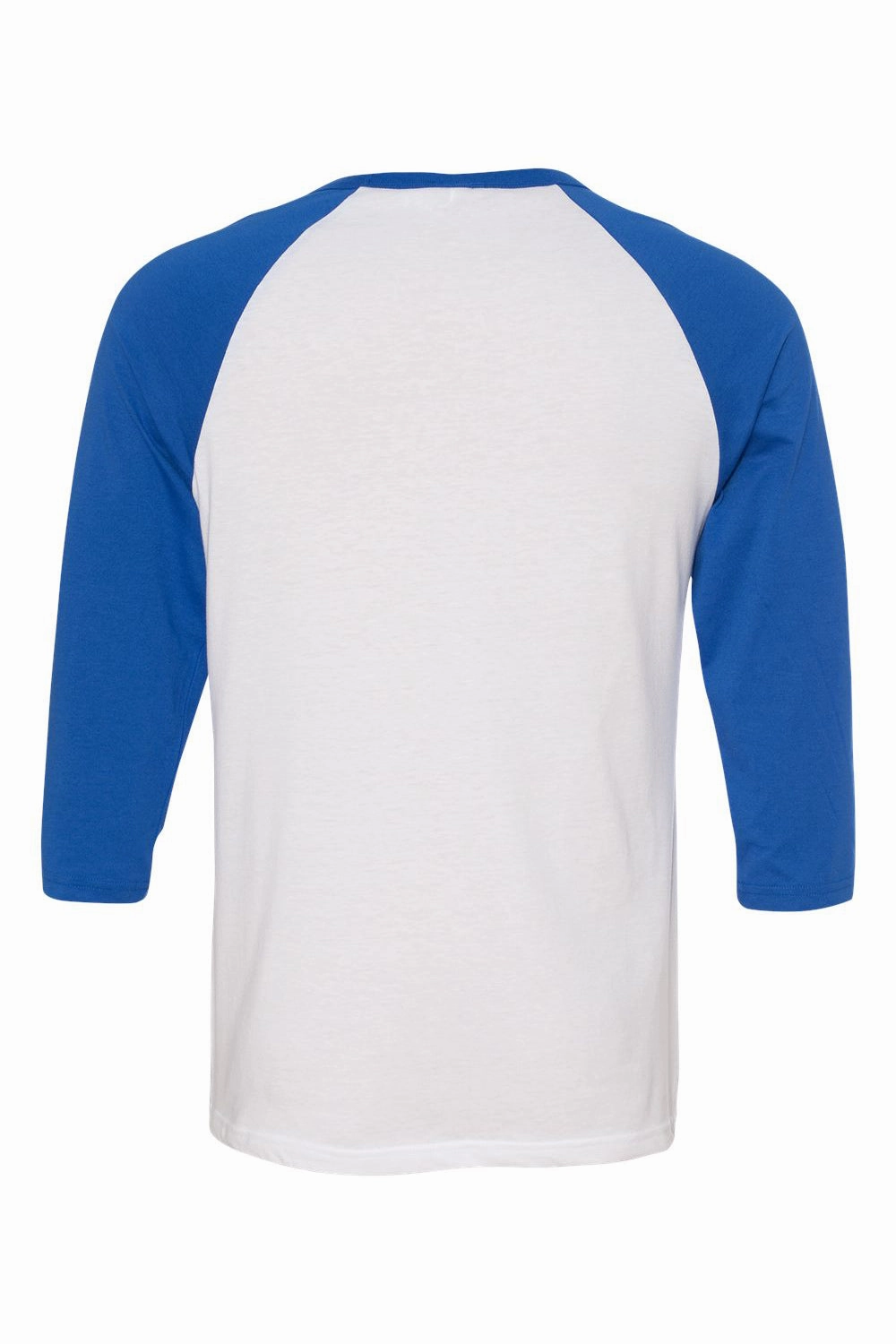 Bella   Canvas Mens 3/4 Sleeve Crewneck T-Shirt - White/Royal Blue