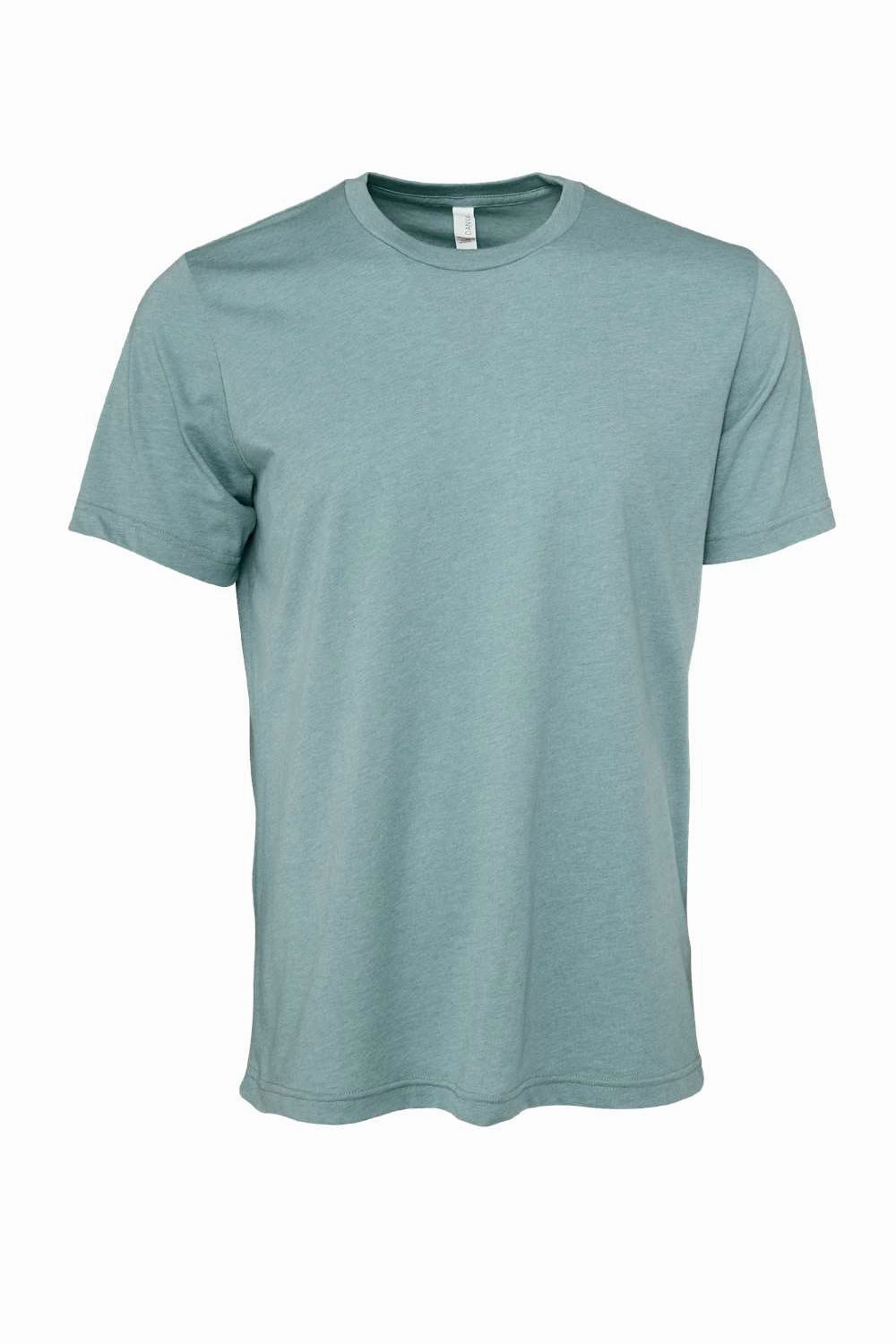 Bella   Canvas Mens Heather CVC Short Sleeve Crewneck T-Shirt - Heather Blue Lagoon