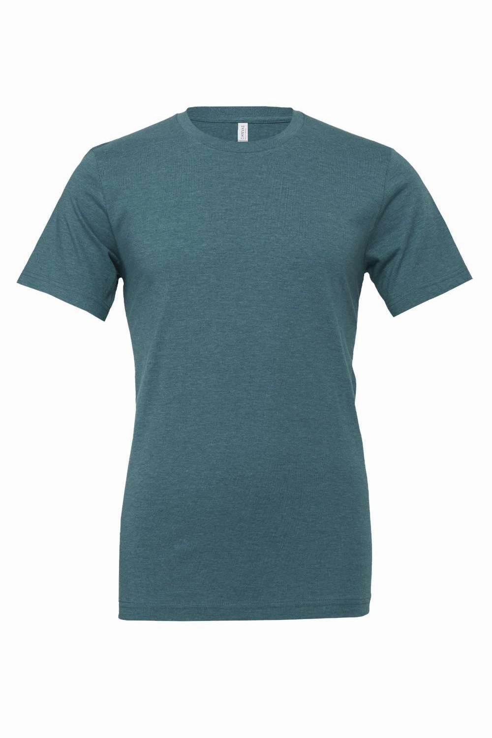 Bella   Canvas Mens Heather CVC Short Sleeve Crewneck T-Shirt - Heather Deep Teal Blue