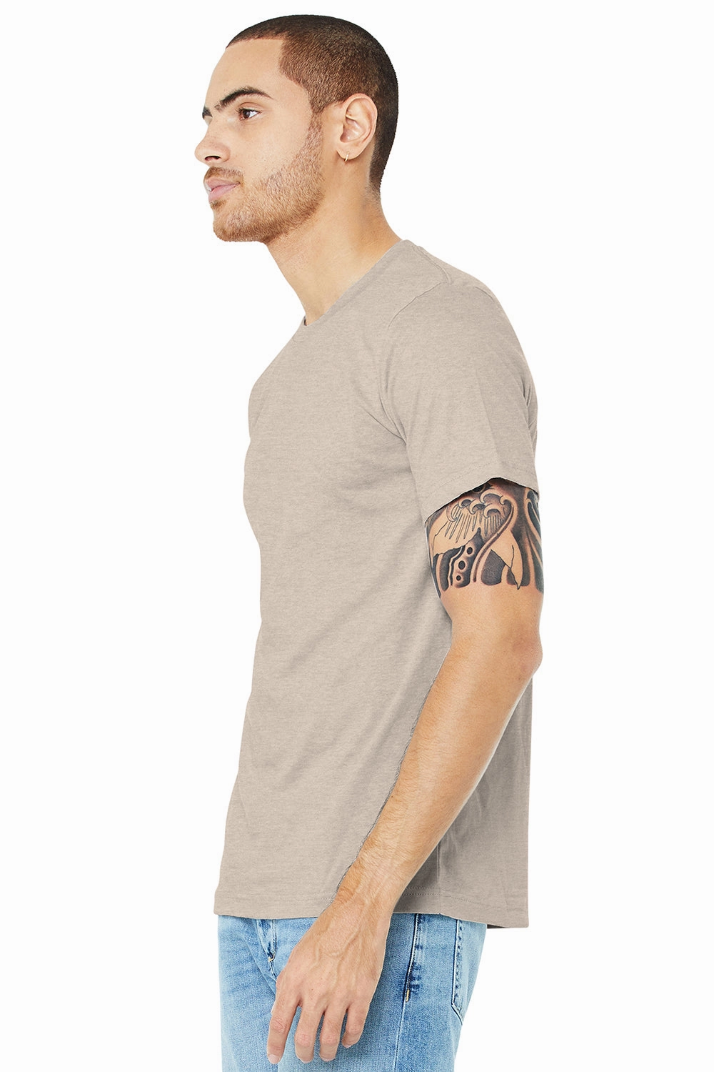 Bella   Canvas Mens Heather CVC Short Sleeve Crewneck T-Shirt - Heather Dust