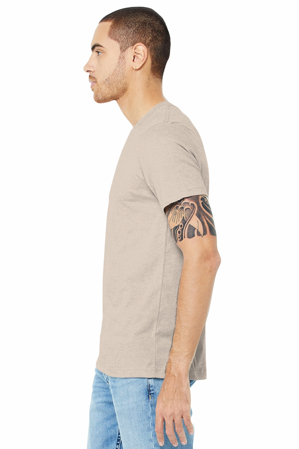 Bella   Canvas Mens Heather CVC Short Sleeve Crewneck T-Shirt - Heather Dust