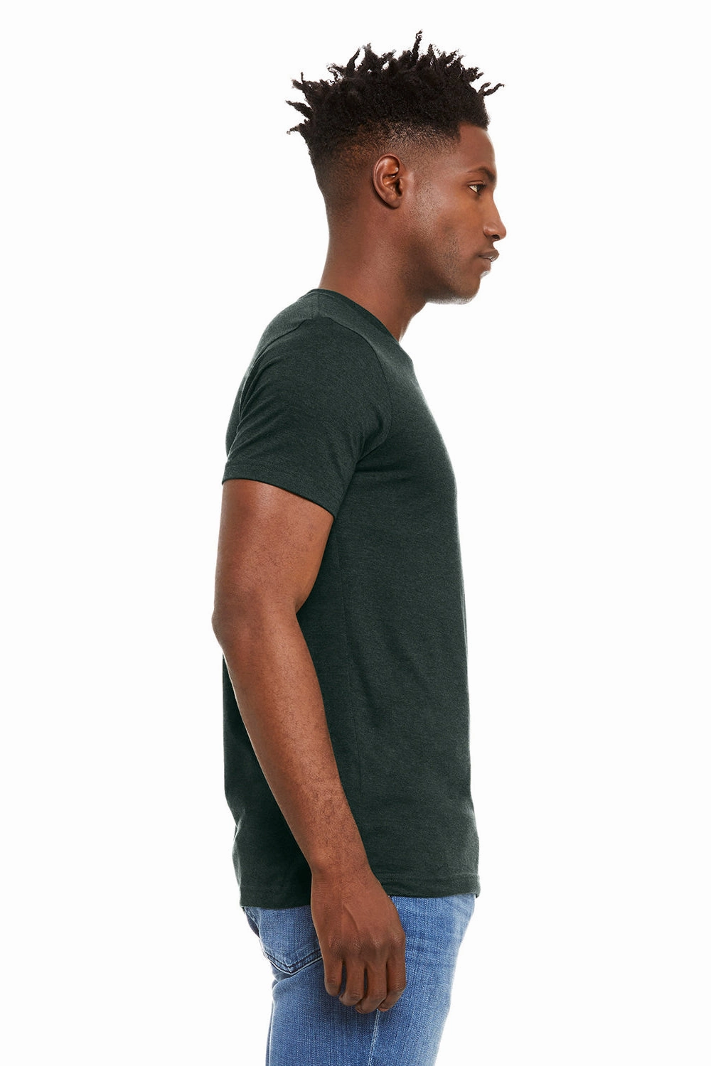 Bella   Canvas Mens Heather CVC Short Sleeve Crewneck T-Shirt - Heather Emerald