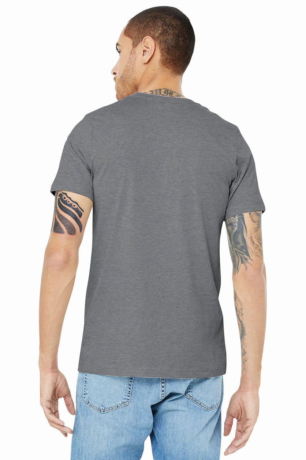 Bella   Canvas Mens Heather CVC Short Sleeve Crewneck T-Shirt - Heather Storm Grey
