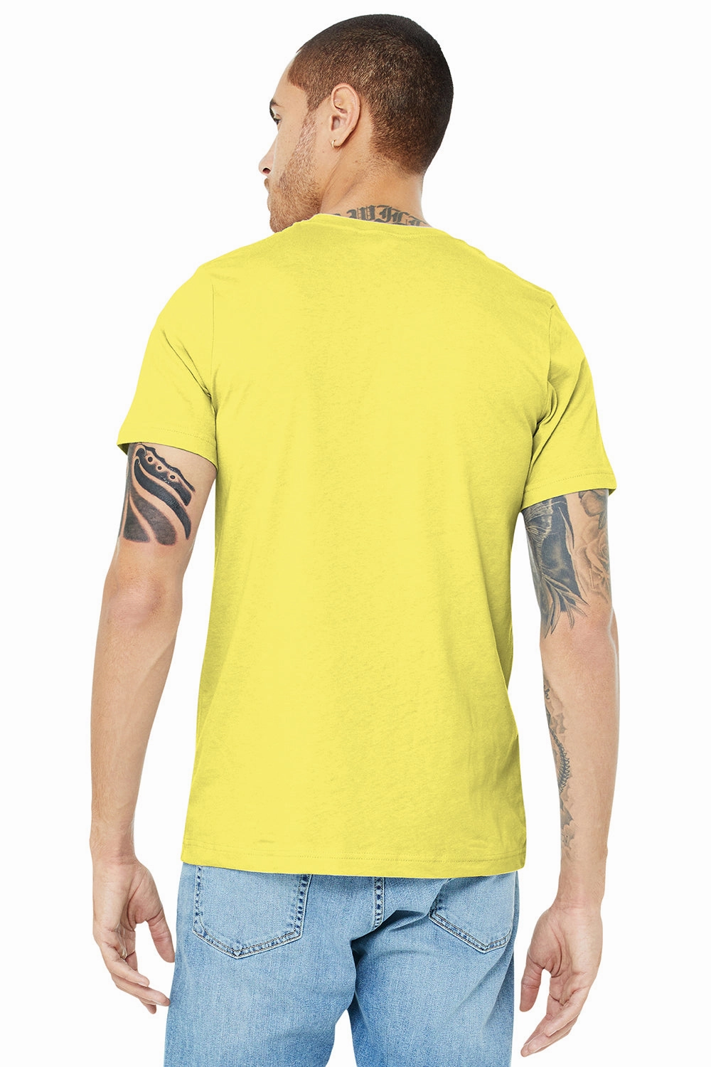 Bella   Canvas Mens Heather CVC Short Sleeve Crewneck T-Shirt - Heather Yellow