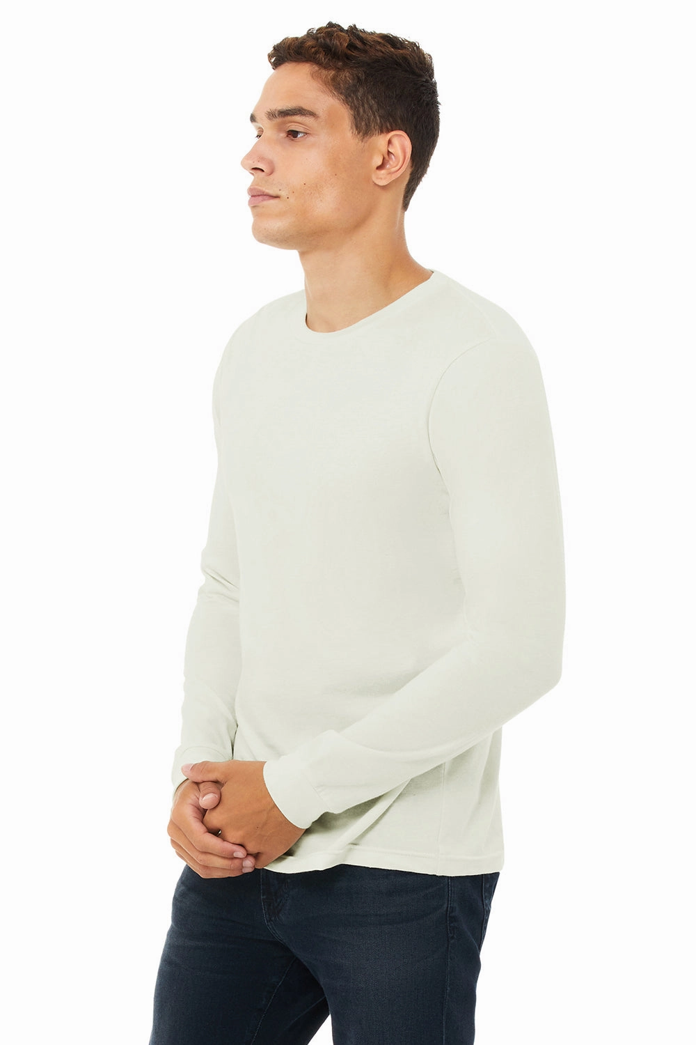 Bella   Canvas Mens Jersey Long Sleeve Crewneck T-Shirt - Citron