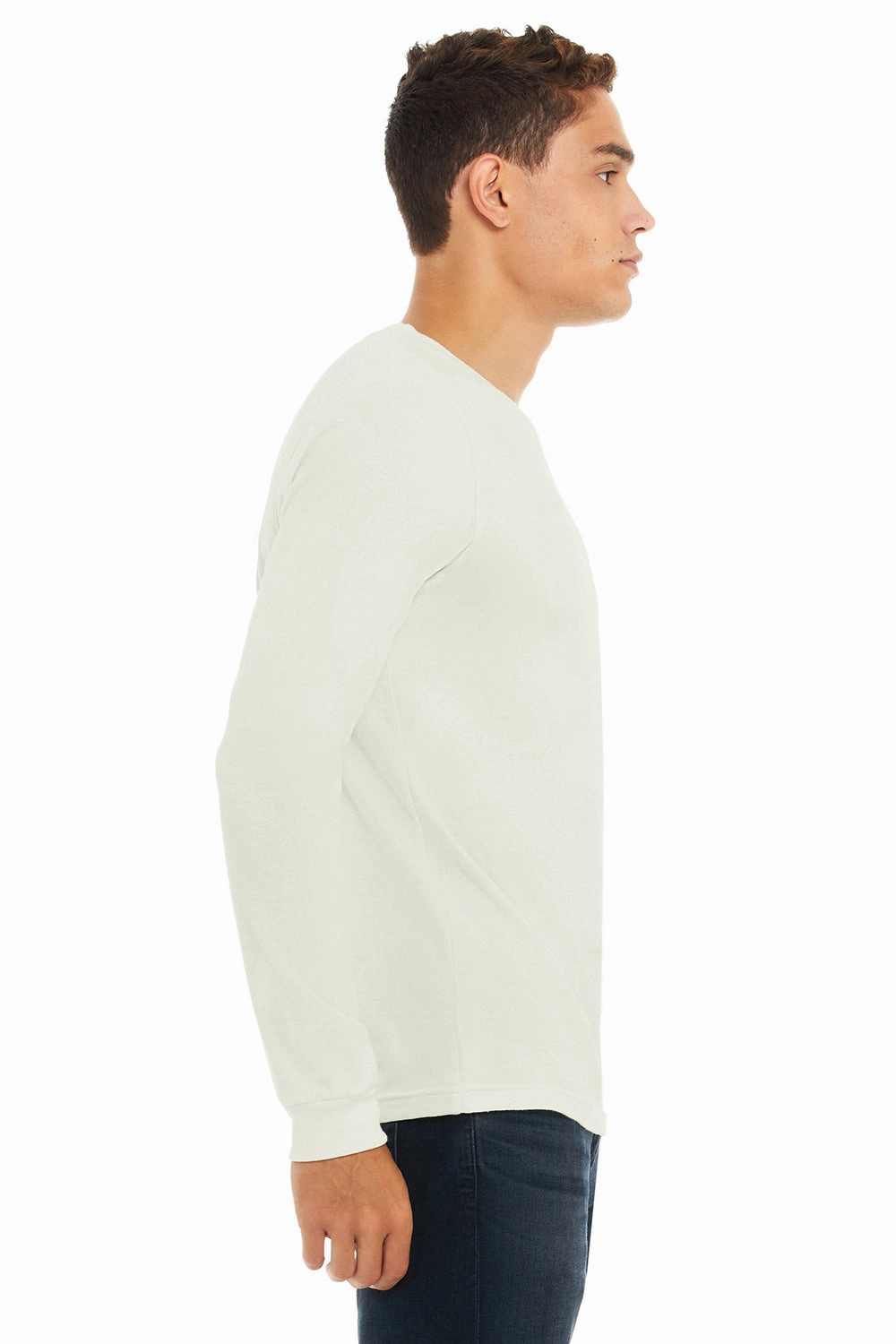 Bella   Canvas Mens Jersey Long Sleeve Crewneck T-Shirt - Citron