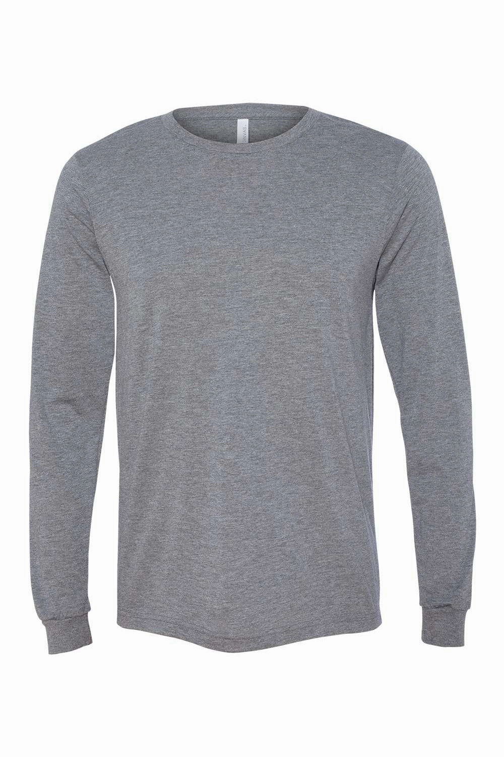 Bella   Canvas Mens Jersey Long Sleeve Crewneck T-Shirt - Grey Triblend