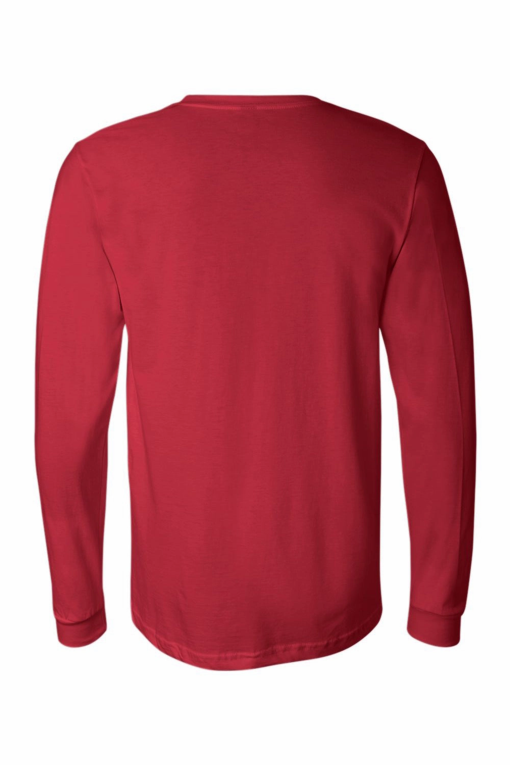 Bella   Canvas Mens Jersey Long Sleeve Crewneck T-Shirt - Red