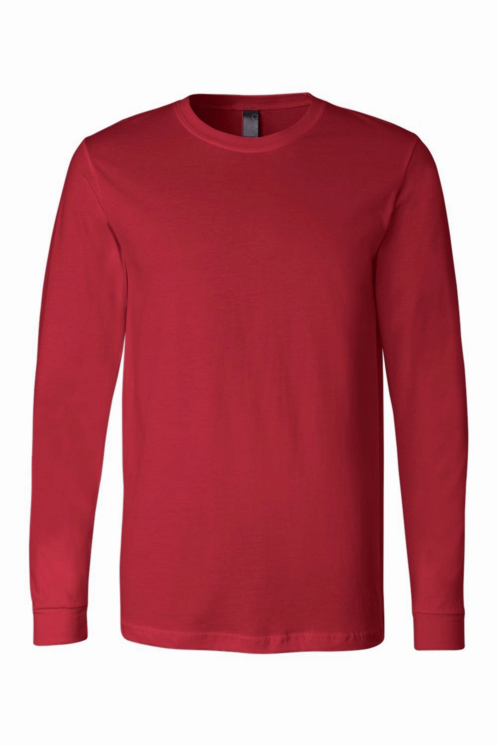 Bella   Canvas Mens Jersey Long Sleeve Crewneck T-Shirt - Red