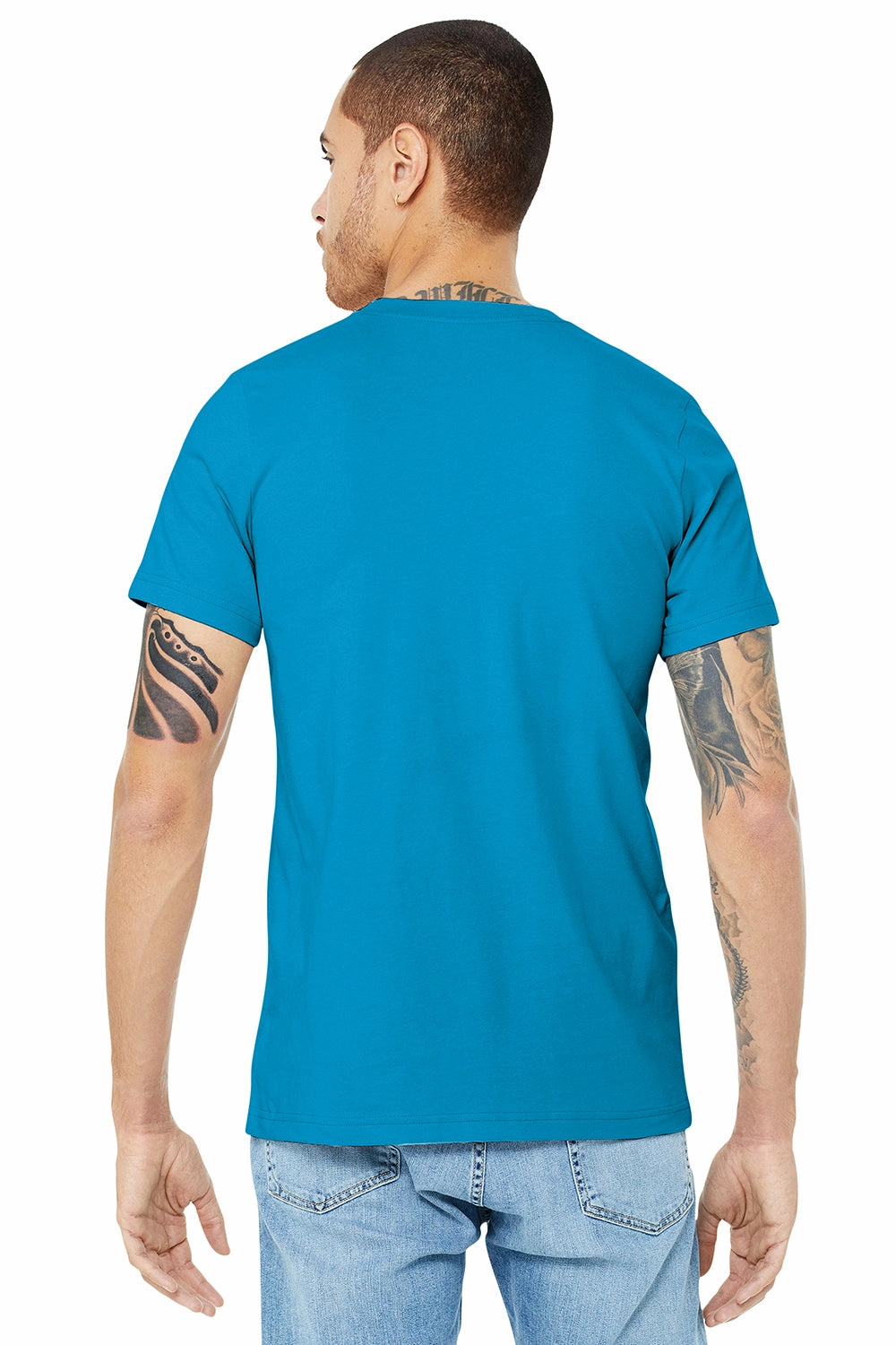 Bella   Canvas Mens Jersey Short Sleeve Crewneck T-Shirt - Aqua Blue