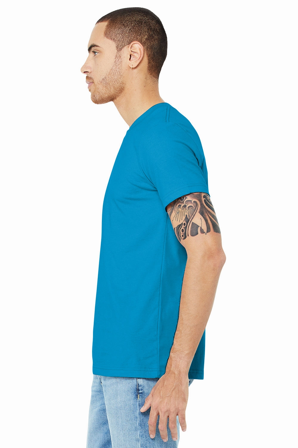 Bella   Canvas Mens Jersey Short Sleeve Crewneck T-Shirt - Aqua Blue