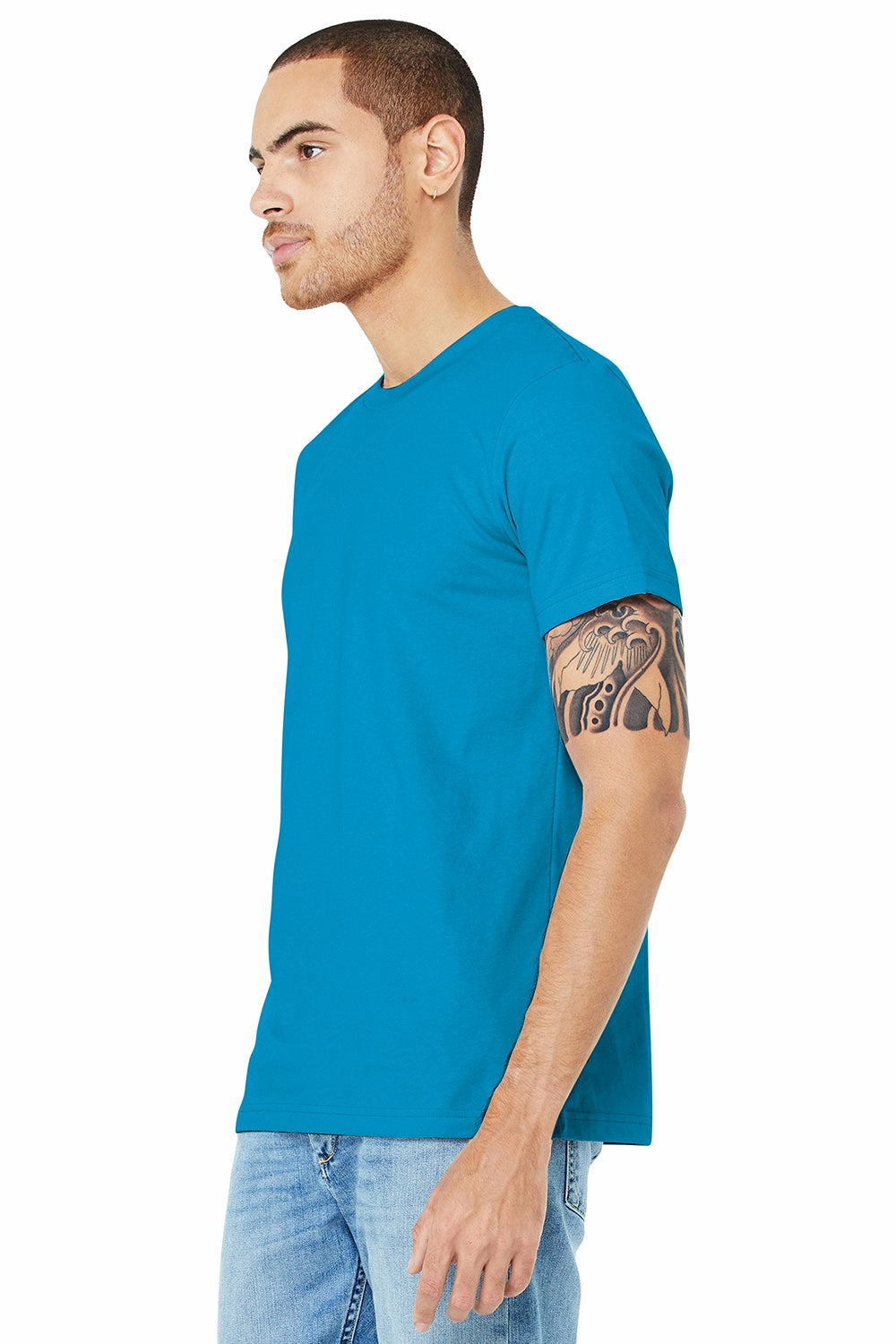 Bella   Canvas Mens Jersey Short Sleeve Crewneck T-Shirt - Aqua Blue