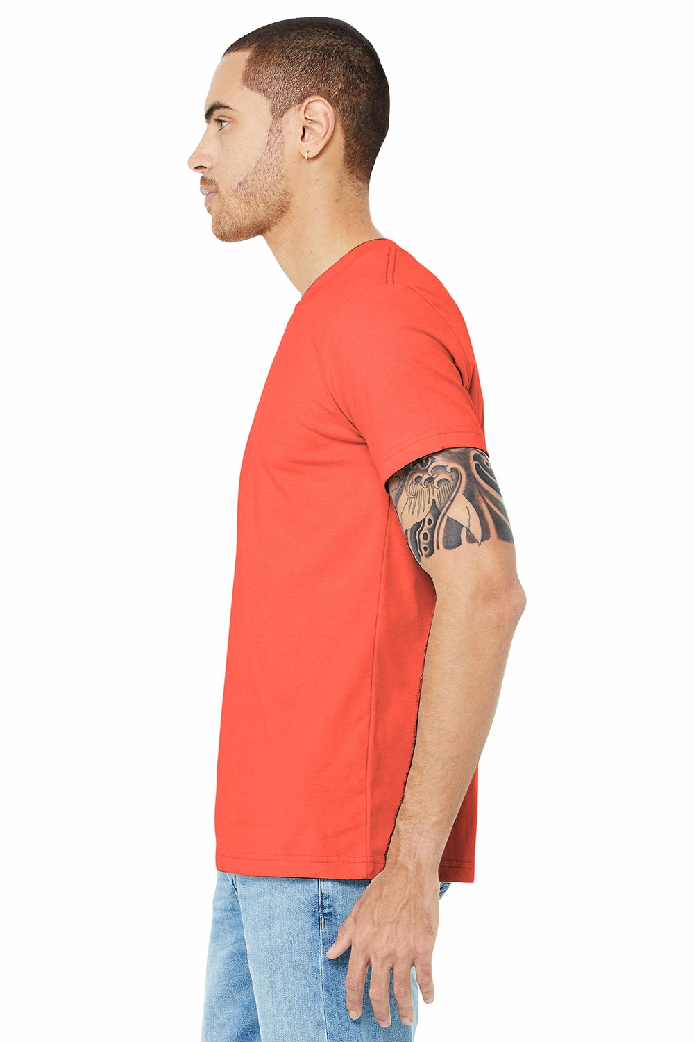 Bella   Canvas Mens Jersey Short Sleeve Crewneck T-Shirt - Coral