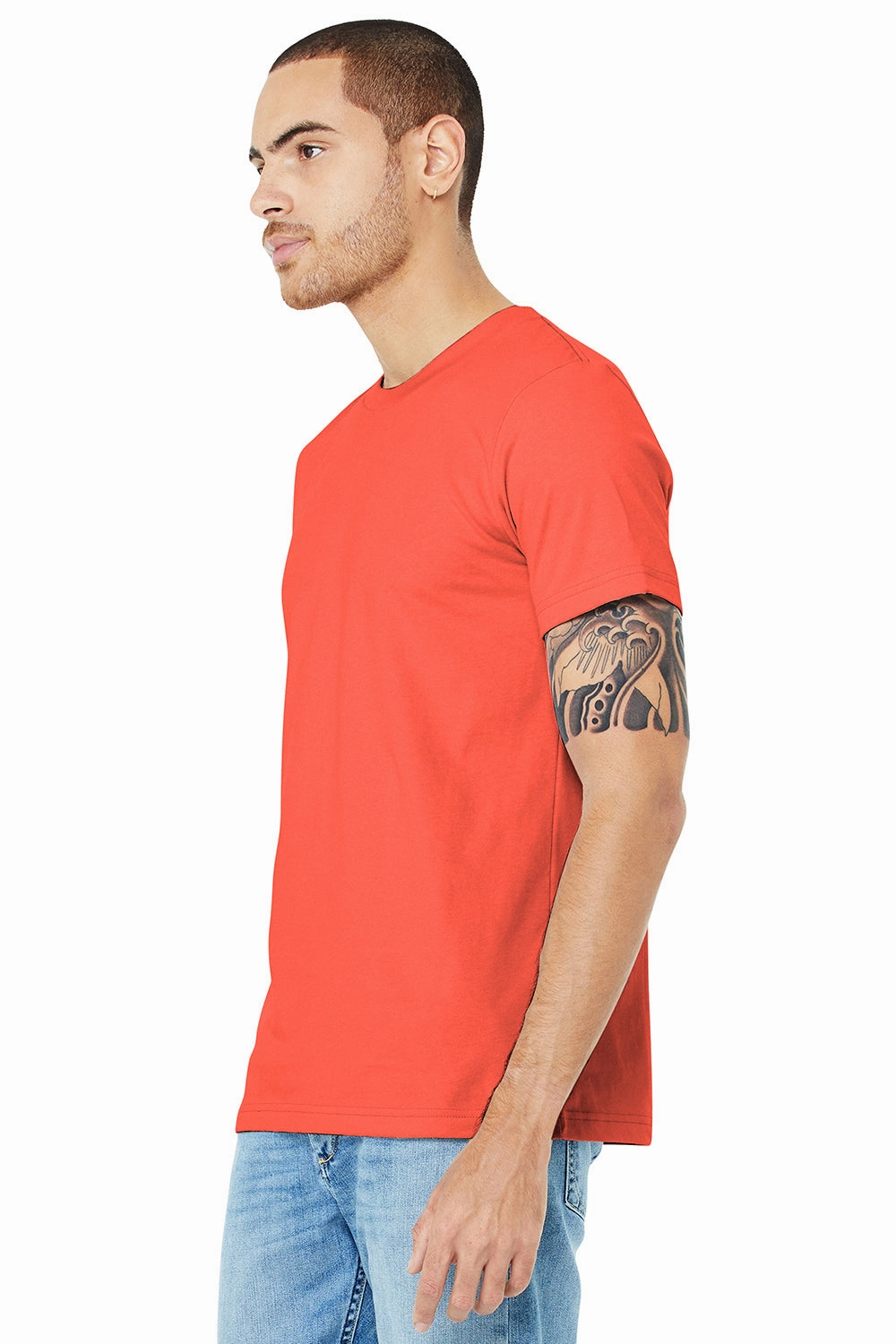 Bella   Canvas Mens Jersey Short Sleeve Crewneck T-Shirt - Coral