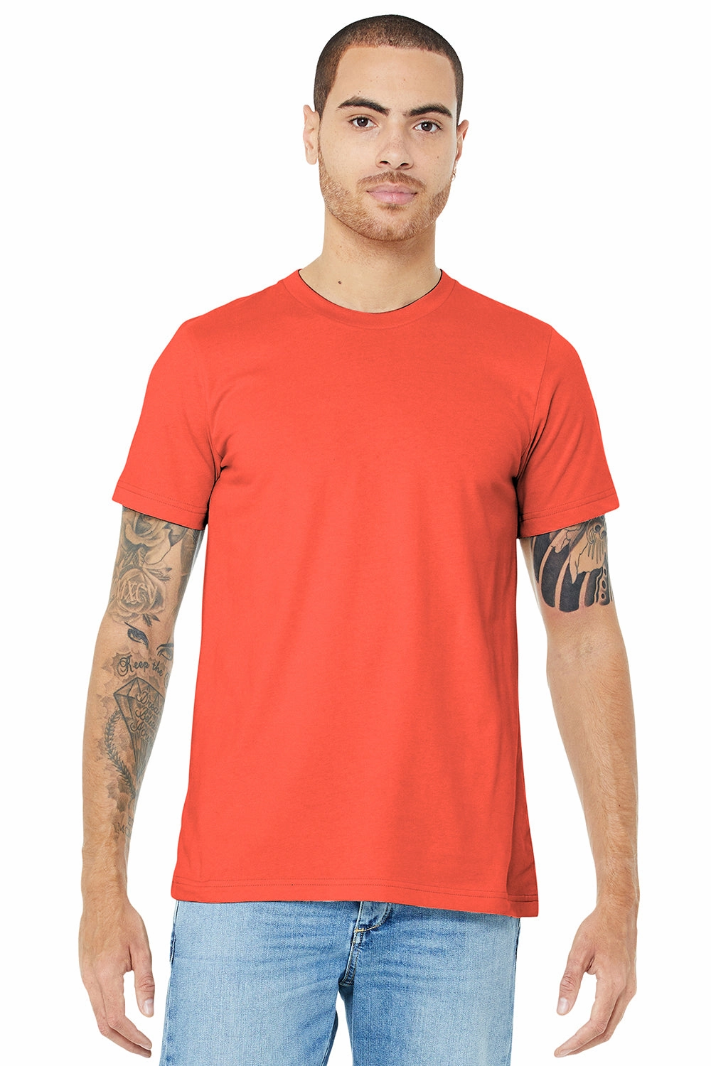 Bella   Canvas Mens Jersey Short Sleeve Crewneck T-Shirt - Coral