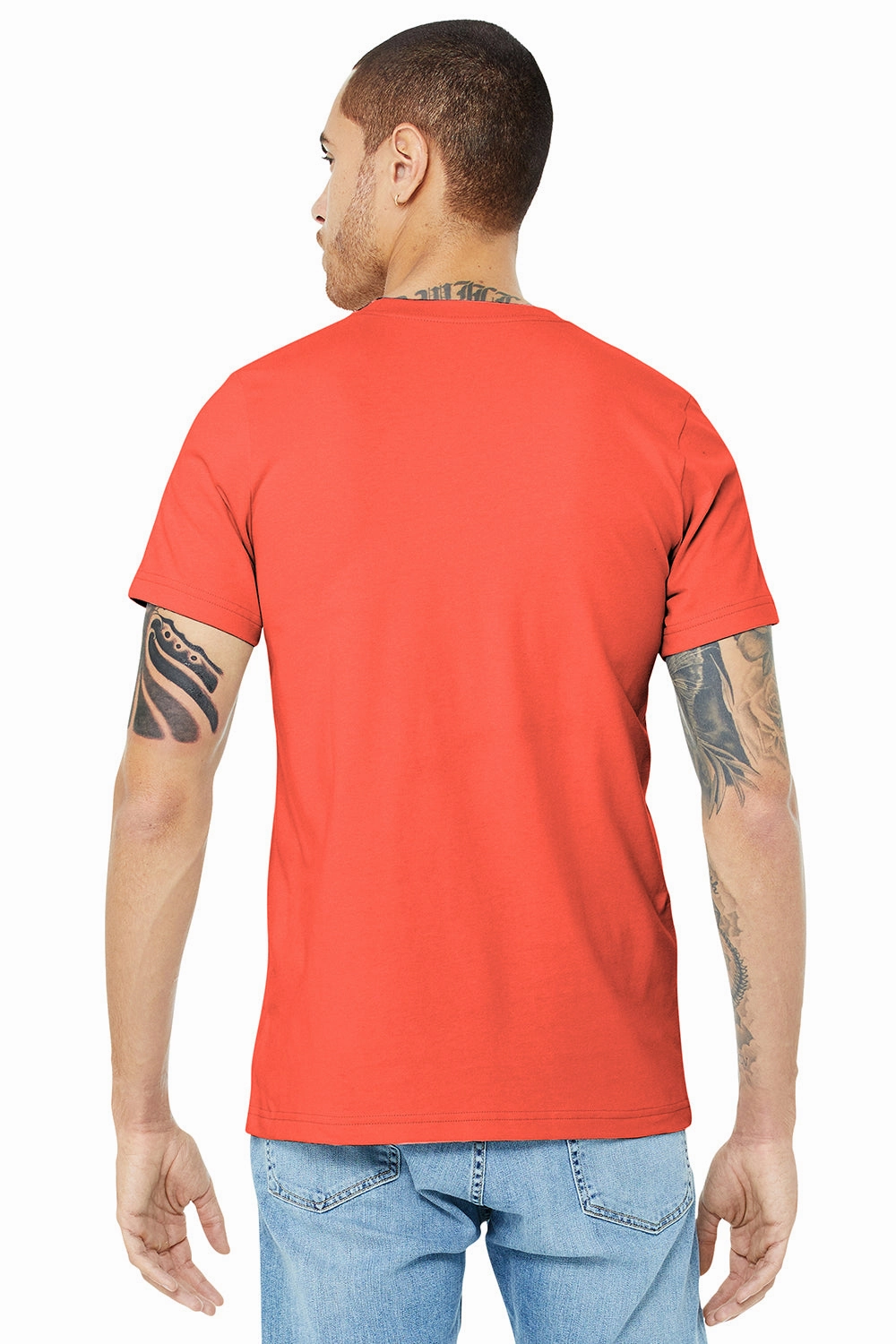 Bella   Canvas Mens Jersey Short Sleeve Crewneck T-Shirt - Coral