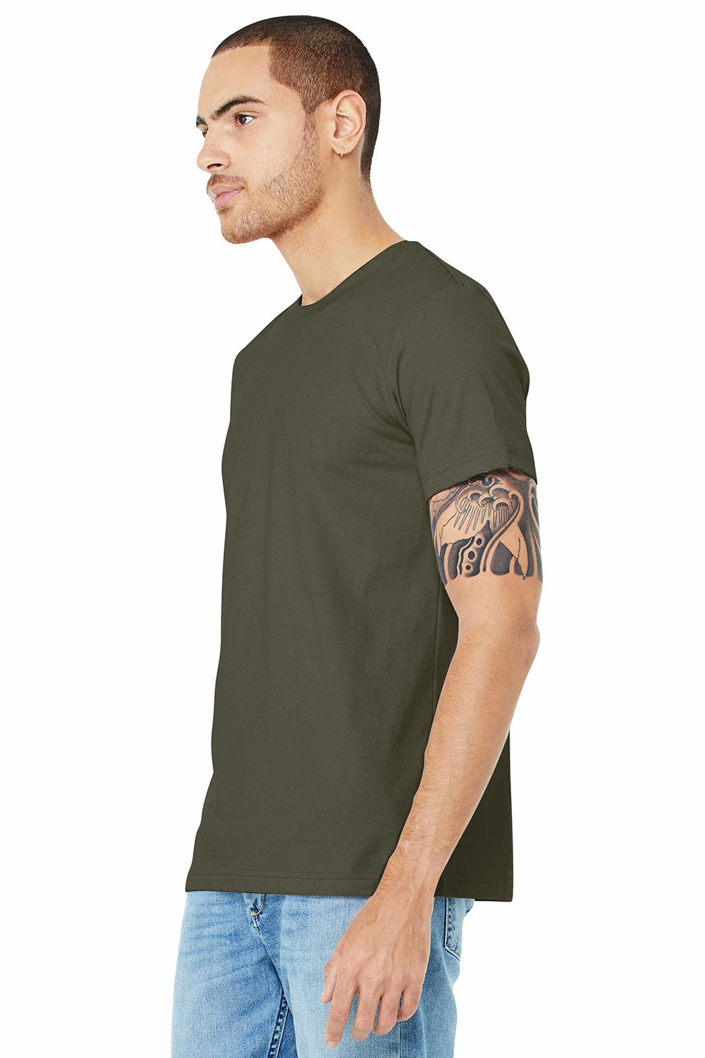 Bella   Canvas Mens Jersey Short Sleeve Crewneck T-Shirt - Dark Olive Green