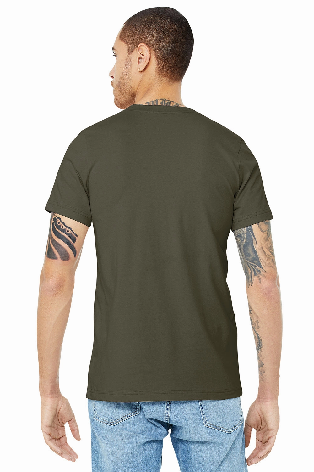 Bella   Canvas Mens Jersey Short Sleeve Crewneck T-Shirt - Dark Olive Green
