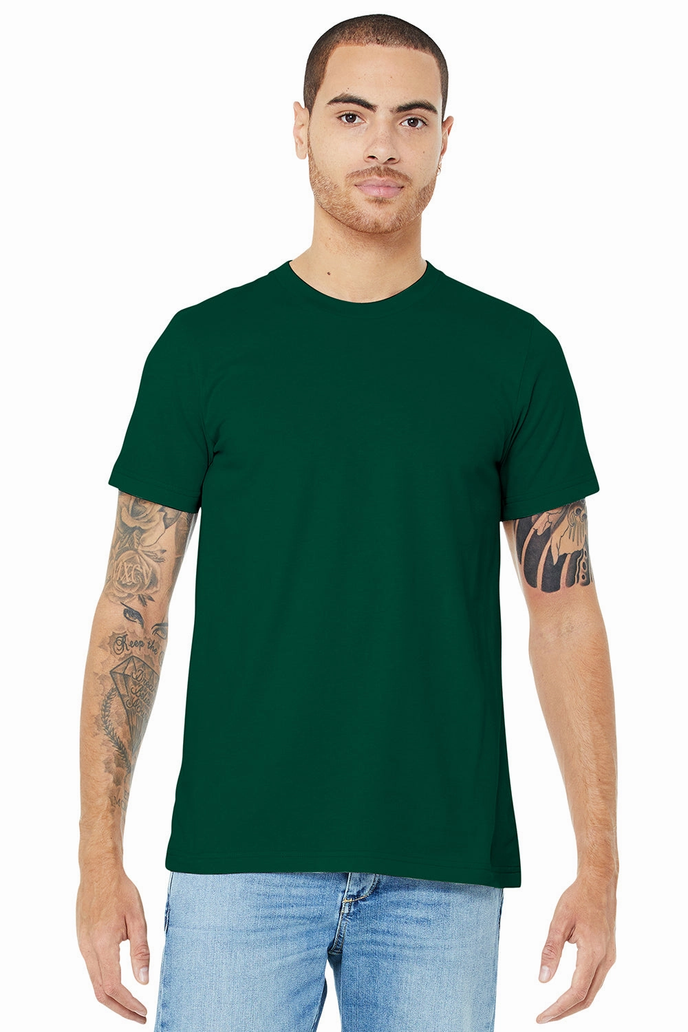 Bella   Canvas Mens Jersey Short Sleeve Crewneck T-Shirt - Evergreen
