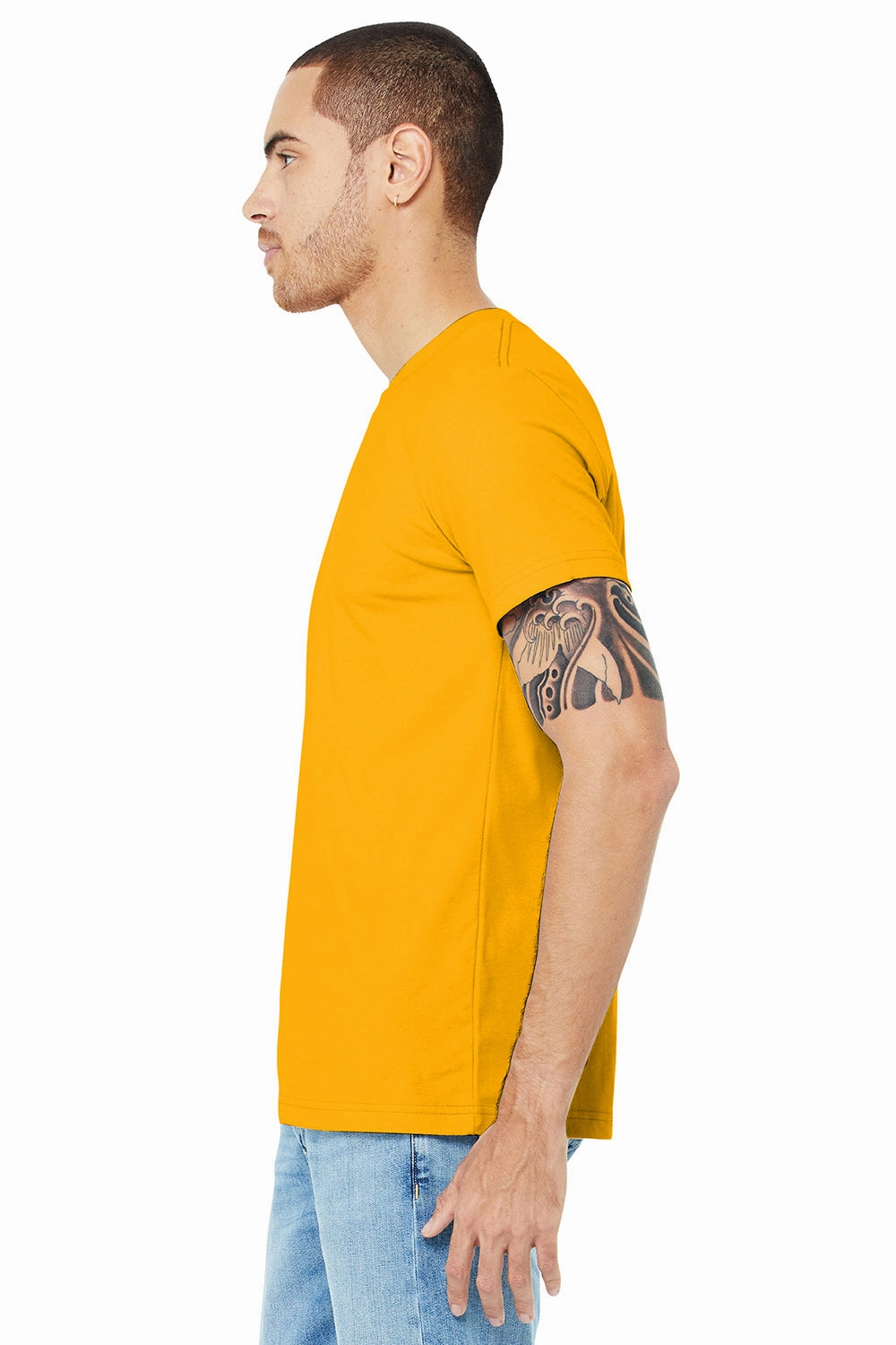 Bella   Canvas Mens Jersey Short Sleeve Crewneck T-Shirt - Gold