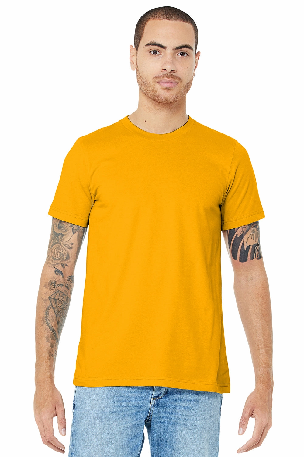 Bella   Canvas Mens Jersey Short Sleeve Crewneck T-Shirt - Gold