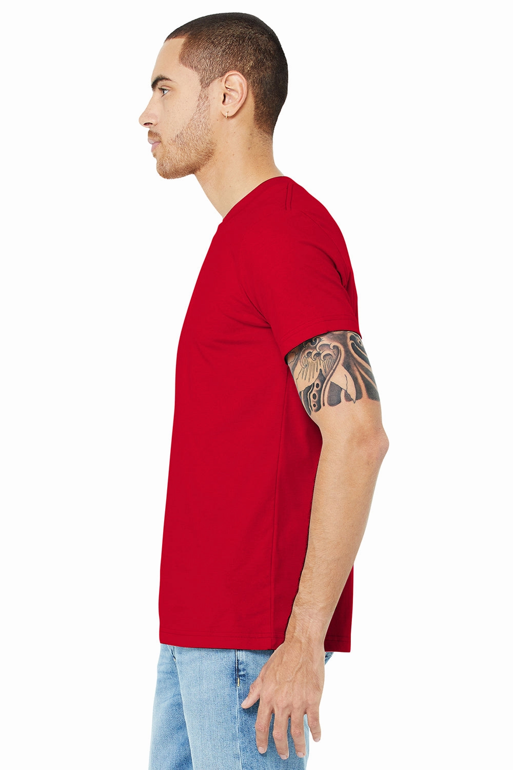 Bella   Canvas Mens Jersey Short Sleeve Crewneck T-Shirt - Red