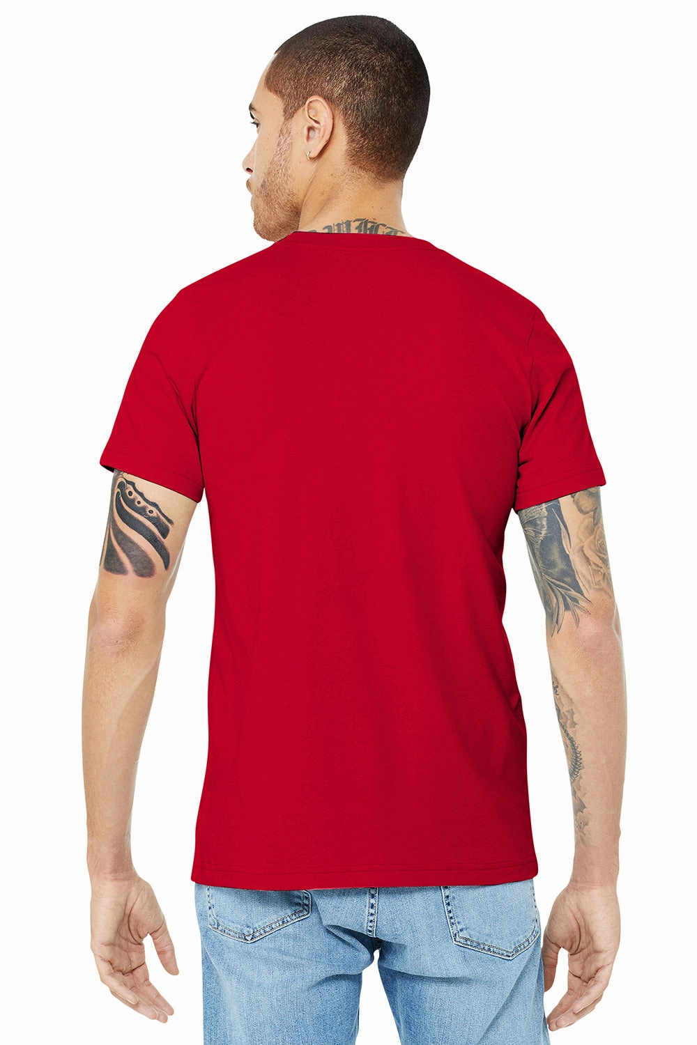 Bella   Canvas Mens Jersey Short Sleeve Crewneck T-Shirt - Red