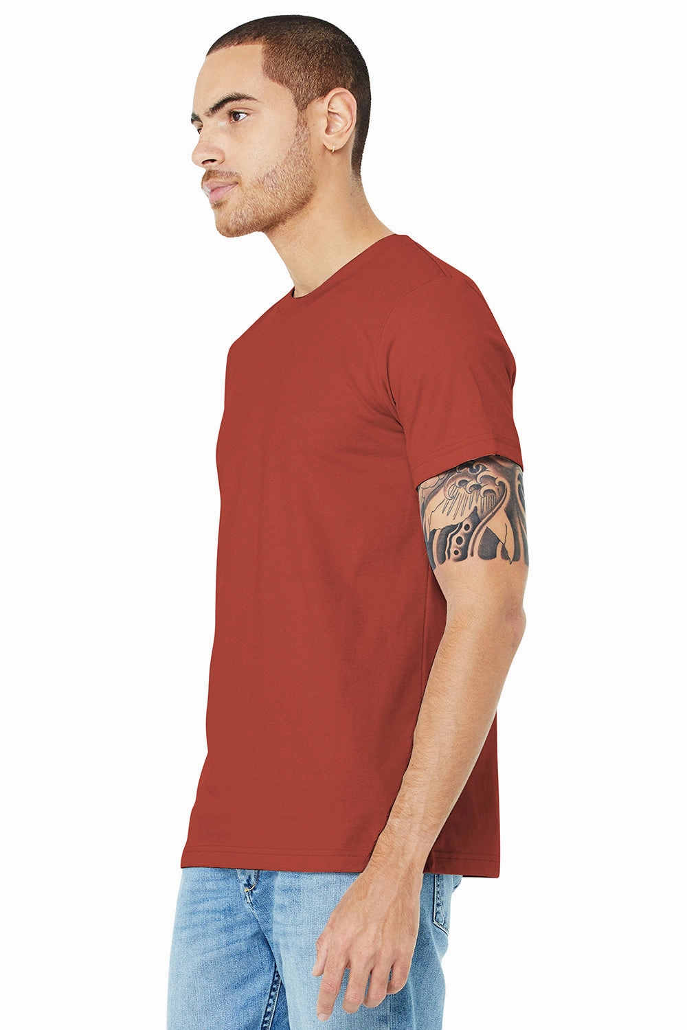 Bella   Canvas Mens Jersey Short Sleeve Crewneck T-Shirt - Rust Red