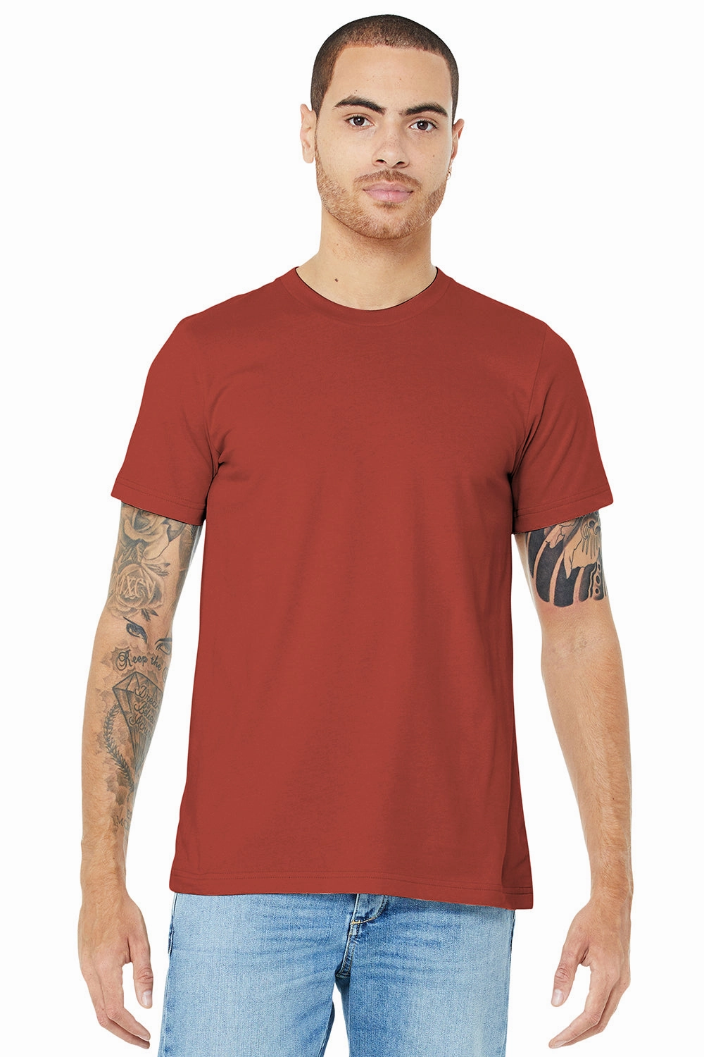 Bella   Canvas Mens Jersey Short Sleeve Crewneck T-Shirt - Rust Red