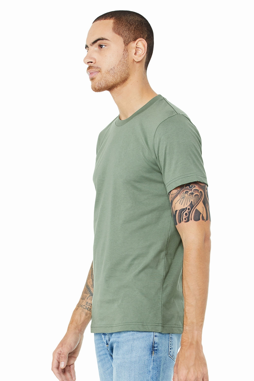 Bella   Canvas Mens Jersey Short Sleeve Crewneck T-Shirt - Sage Green