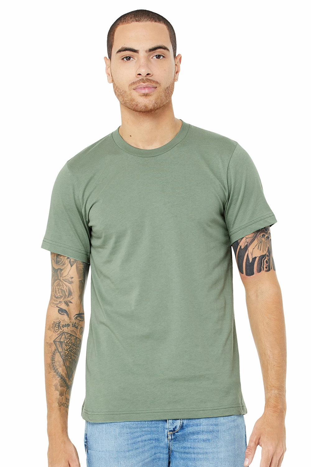 Bella   Canvas Mens Jersey Short Sleeve Crewneck T-Shirt - Sage Green