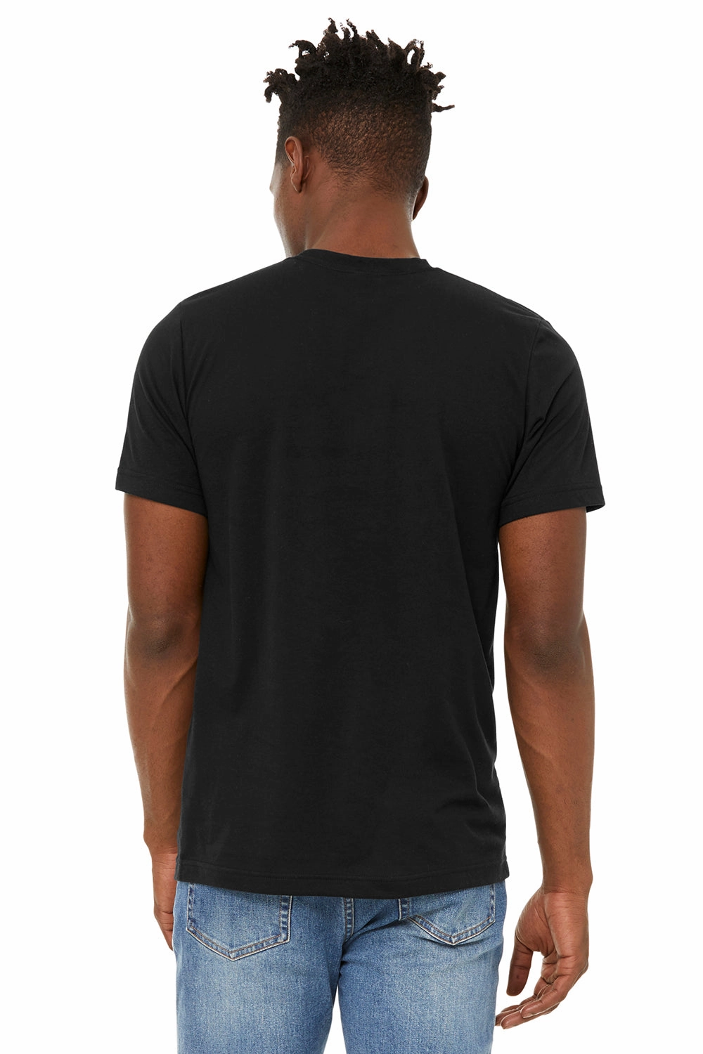 Bella   Canvas Mens Jersey Short Sleeve Crewneck T-Shirt - Solid Black - Closeout