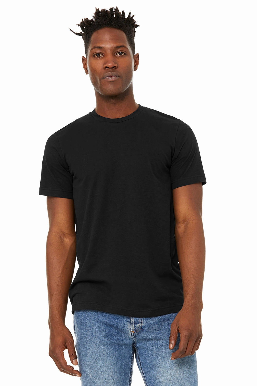 Bella   Canvas Mens Jersey Short Sleeve Crewneck T-Shirt - Solid Black - Closeout