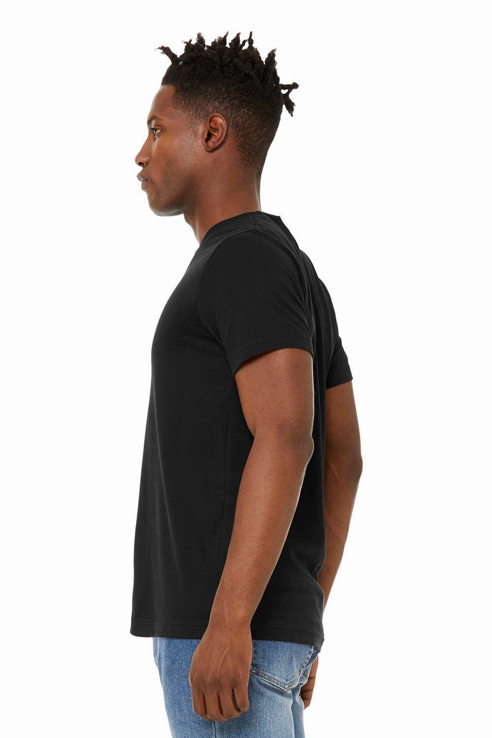 Bella   Canvas Mens Jersey Short Sleeve Crewneck T-Shirt - Solid Black - Closeout