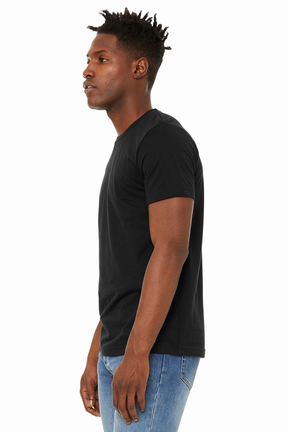 Bella   Canvas Mens Jersey Short Sleeve Crewneck T-Shirt - Solid Black - Closeout