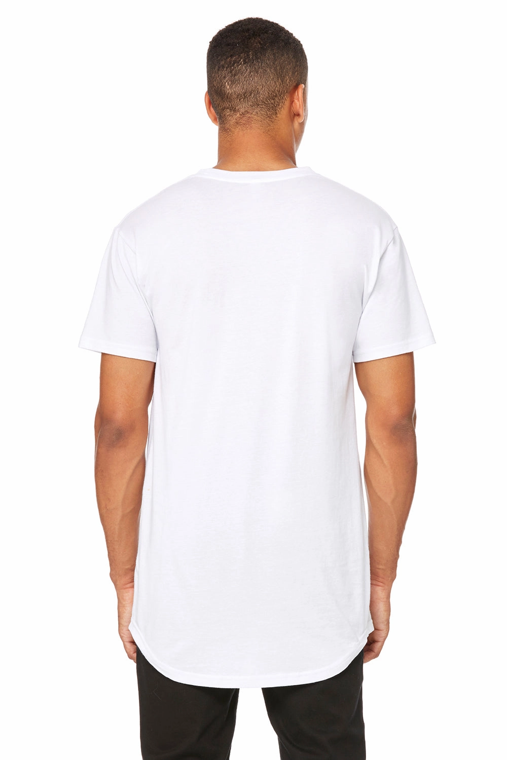 Bella   Canvas Mens Long Body Urban Short Sleeve Crewneck T-Shirt - White - Closeout